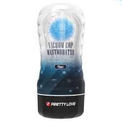 Прозрачный текстурированный мастурбатор Vacuum Cup Masturbator Planet
