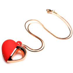 Красное ожерелье с подвеской-вибратором 10X Vibrating Silicone Heart Necklace Красное ожерелье с подвеской-вибратором 10X Vibrating Silicone Heart Necklace