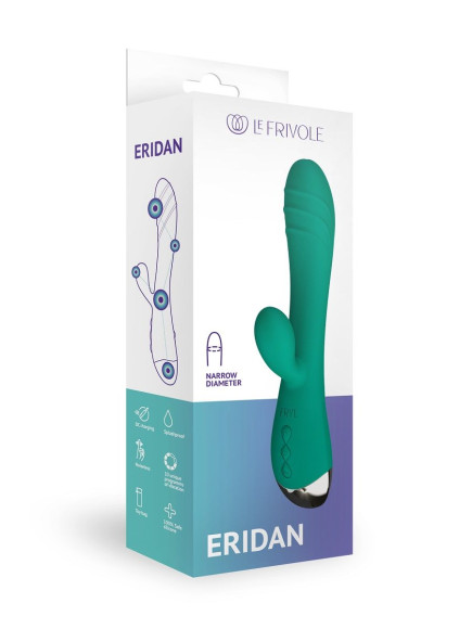 Зеленый вибратор-кролик Eridan - 21 см. Зеленый вибратор-кролик Eridan - 21 см.