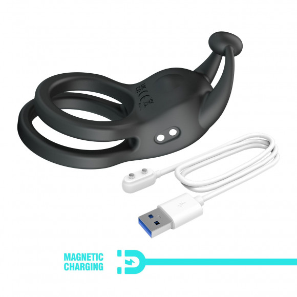 Черное перезаряжаемое виброкольцо Goodwin Черное перезаряжаемое виброкольцо Goodwin