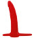 Красная насадка на пенис для двойного проникновения Black&Red - 16,5 см.