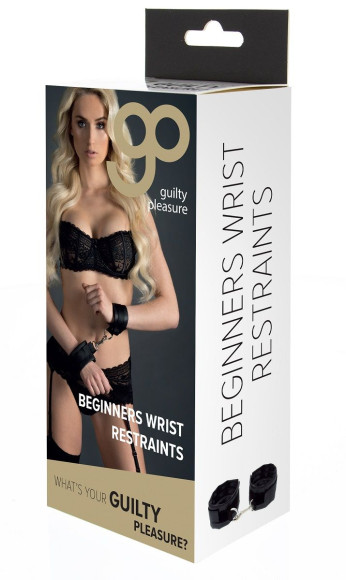 Чёрные полиуретановые наручники с карабином Beginners Wrist Restraints Чёрные полиуретановые наручники с карабином Beginners Wrist Restraints