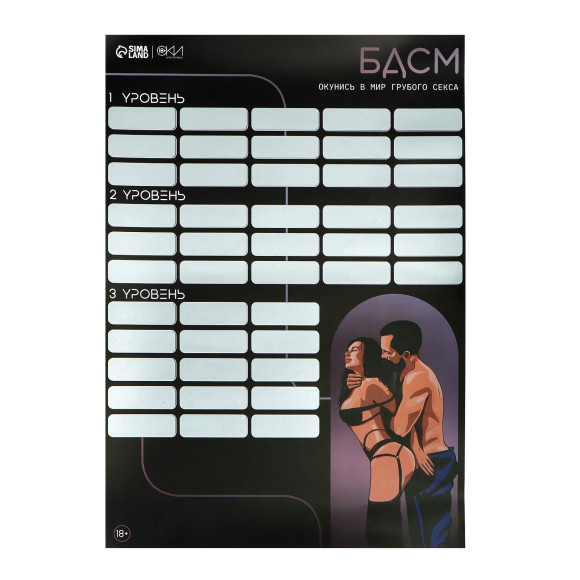 Плакат для двоих со скретч-слоем «БДСМ» Плакат для двоих со скретч-слоем «БДСМ»