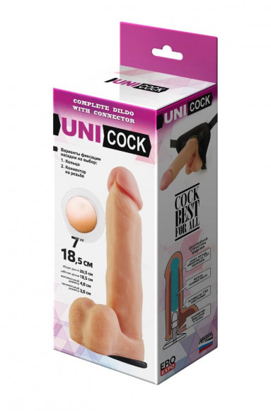 Фаллическая насадка для страпона UNICOCK 8  - 21 см.