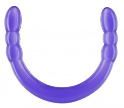 Фиолетовый двусторонний фаллоимитатор DOUBLE DIGGER DONG - 45 см.