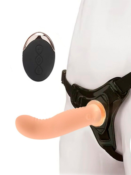 Женский вибрострапон со съемной насадкой и пультом ДУ