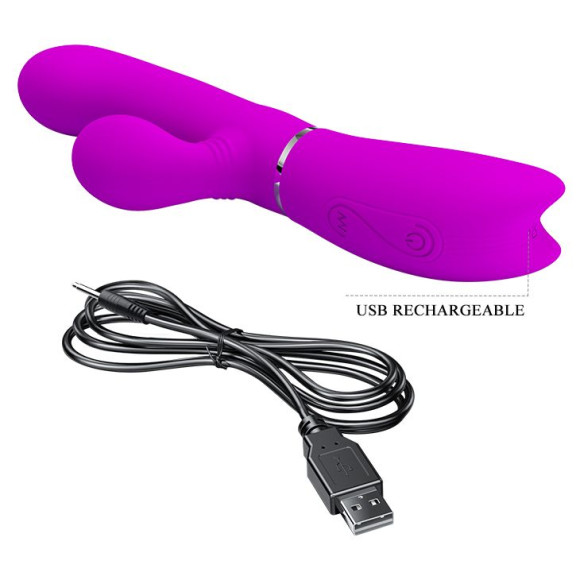 Лиловый вибратор-кролик с подвижной клиторальной щеточкой Clitoris Vibrator - 20,8 см. Лиловый вибратор-кролик с подвижной клиторальной щеточкой Clitoris Vibrator - 20,8 см.