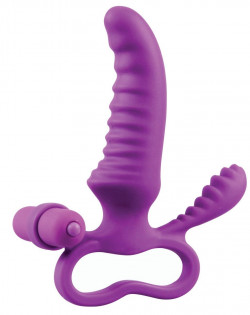 Фиолетовый стимулятор Ripple с клиторальной вибропулей - 15 см. Фиолетовый стимулятор Ripple с клиторальной вибропулей - 15 см.
