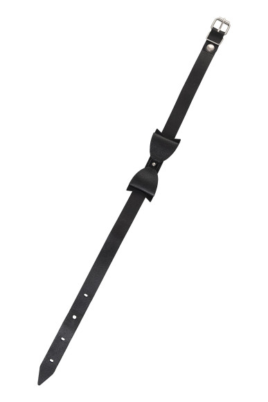 Черный кожаный чокер с бабочкой Черный кожаный чокер с бабочкой