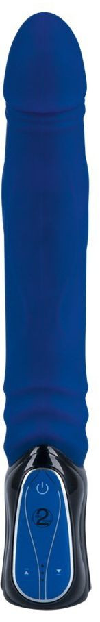 Синий вибратор с поступательным движением - 30 см. Синий вибратор с поступательным движением - 30 см.