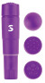 Фиолетовый мини-вибратор с насадками Fourplay