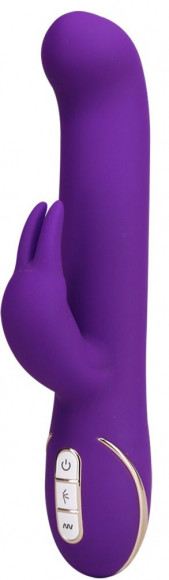 Фиолетовый вибратор со стимулятором клитора - 22 см. Фиолетовый вибратор со стимулятором клитора - 22 см.