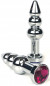 Серебристая пробка-ёлочка с красным кристаллом - 11 см.