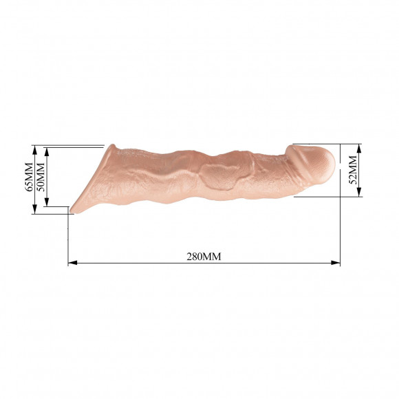 Телесный фаллоудлинитель с 3 вставками - 28 см. Телесный фаллоудлинитель с 3 вставками - 28 см.