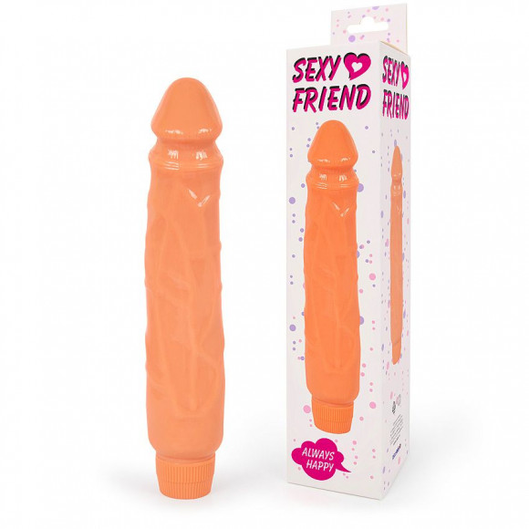 Телесный гладкий вибратор-реалистик с венками - 25 см. Телесный гладкий вибратор-реалистик с венками - 25 см.