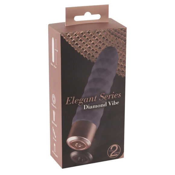 Фиолетовый мини-вибратор Elegant Diamond Vibe - 15 см. Фиолетовый мини-вибратор Elegant Diamond Vibe - 15 см.