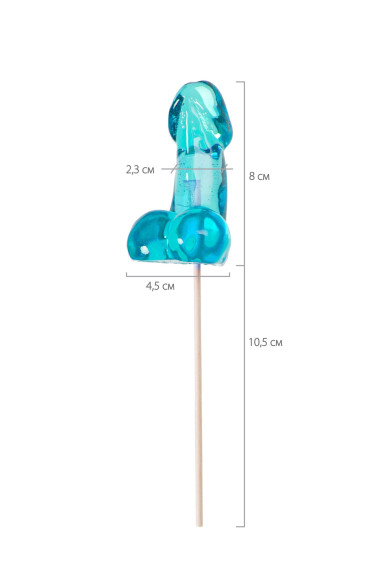 Голубой леденец в форме члена со вкусом блю кюрасао - 80 гр. Голубой леденец в форме члена со вкусом блю кюрасао - 80 гр.