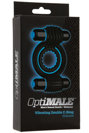 Эрекционное кольцо с вибростимуляторами OPTIMALE Vibrating Double C-Ring 