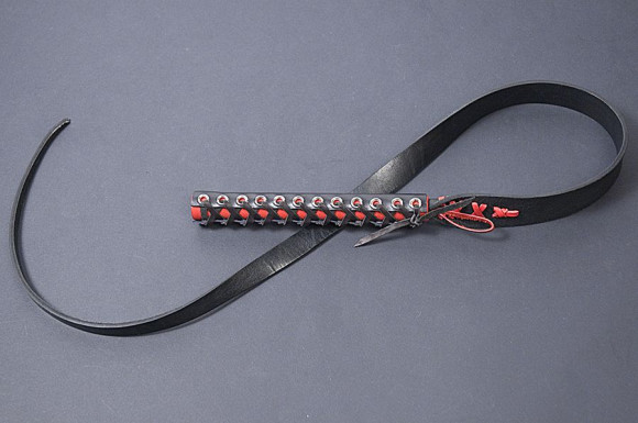 Чёрный кожаный хлыст Язык страсти - 120 см. Чёрный кожаный хлыст Язык страсти - 120 см.