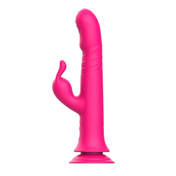 Розовый вибратор-кролик с возвратно-поступательными движениями и ротацией - 24,2 см. Розовый вибратор-кролик с возвратно-поступательными движениями и ротацией - 24,2 см.