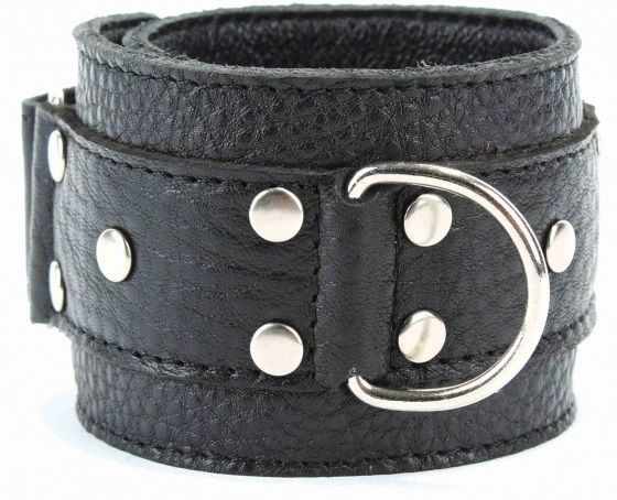 Черные кожаные оковы на липучке Черные кожаные оковы на липучке