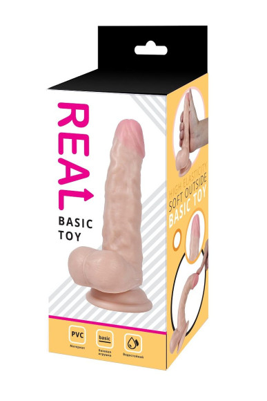 Реалистичный фаллоимитатор с мошонкой REAL - 17 см. Реалистичный фаллоимитатор с мошонкой REAL - 17 см.