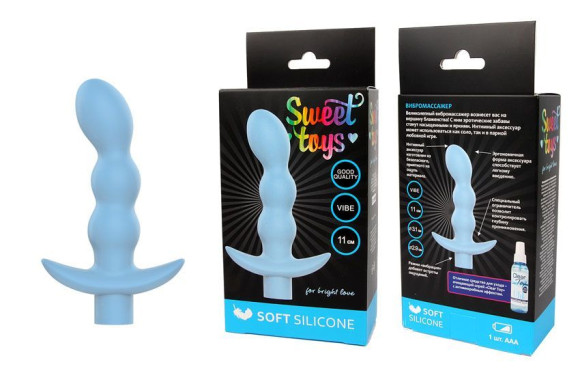 Голубой вибратор Sweet Toys - 11 см. Голубой вибратор Sweet Toys - 11 см.