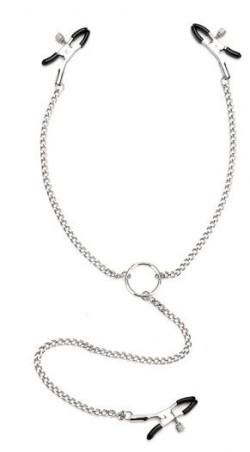 Серебристые зажимы для клитора и сосков с цепочкой Серебристые зажимы для клитора и сосков с цепочкой