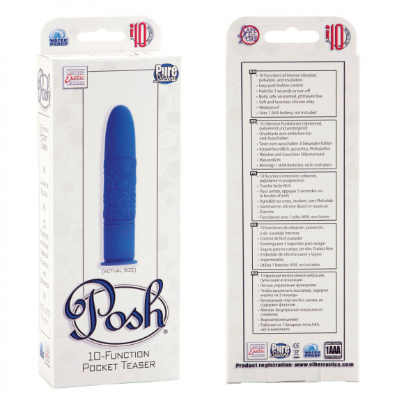 Вибратор POSH 10 FUNCTION POCKET TEASER BLUE Вибратор POSH 10 FUNCTION POCKET TEASER BLUE