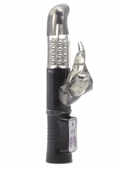 Чёрный вибратор Elephant со слоником для клиторальной стимуляции - 23 см. Чёрный вибратор Elephant со слоником для клиторальной стимуляции - 23 см.