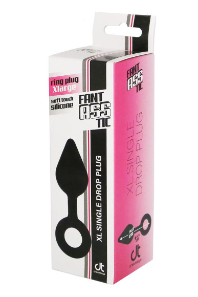 Черная анальная пробка с ручкой-кольцом XL Single Drop Plug - 14 см. Черная анальная пробка с ручкой-кольцом XL Single Drop Plug - 14 см.