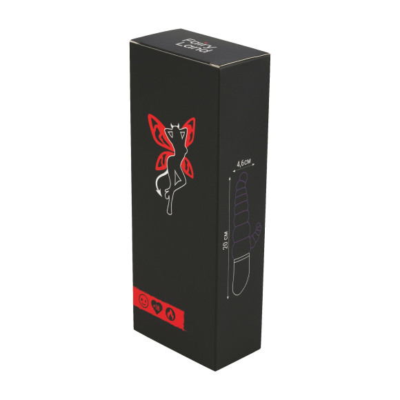 Фиолетовый ребристый вибратор с двумя точками стимуляции - 20 см. Фиолетовый ребристый вибратор с двумя точками стимуляции - 20 см.