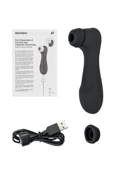 Черный вакуумный стимулятор клитора Satisfyer Pro 2 Generation 3 Черный вакуумный стимулятор клитора Satisfyer Pro 2 Generation 3