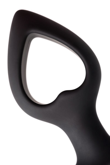 Черная вибровтулка с полой серединой в виде сердечка Cordis M - 14 см. Черная вибровтулка с полой серединой в виде сердечка Cordis M - 14 см.