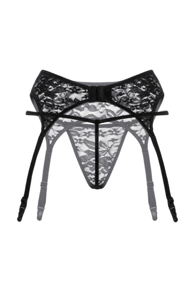 Кружевной пояс с чулкодержателями и трусиками-стринг Кружевной пояс с чулкодержателями и трусиками-стринг