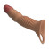 Карамельная удлиняющая насадка на пенис с вибрацией и пультом ДУ