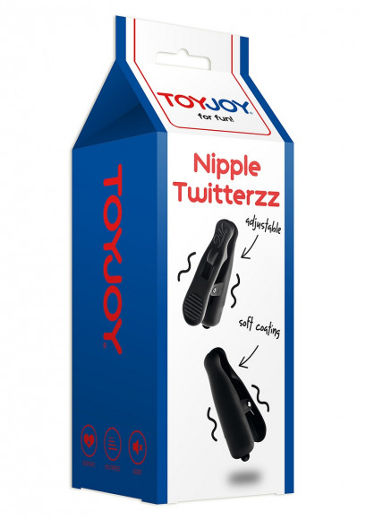 Чёрные виброклипсы на соски  NIPPLE TWITTERZ CLIPS