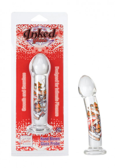 Стеклянная анальная пробка Inked Glass Probe - 15 см.