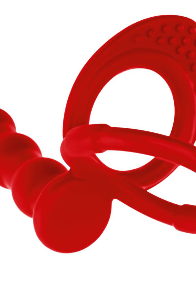 Красная насадка на пенис для двойного проникновения - 19,5 см. Красная насадка на пенис для двойного проникновения - 19,5 см.