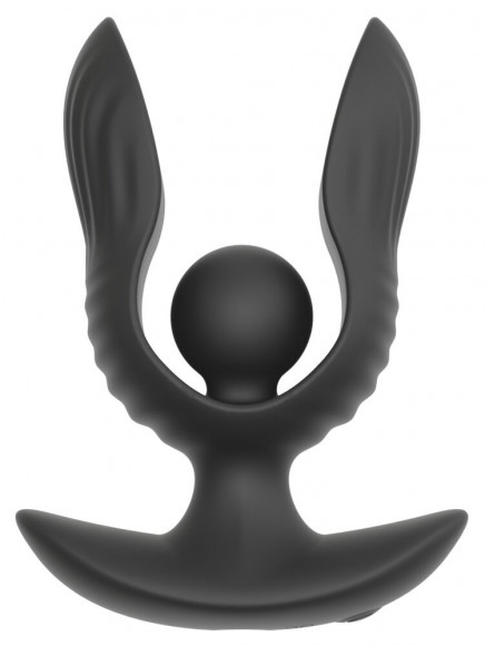 Черная расширяющаяся анальная пробка с вибрацией RC Inflatable Expander Plug with Vibration