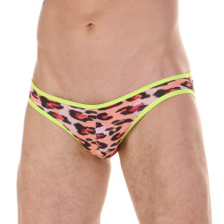 Сексуальные низкие трусы-слипы с хищным принтом и желтой каймой Сексуальные низкие трусы-слипы с хищным принтом и желтой каймой
