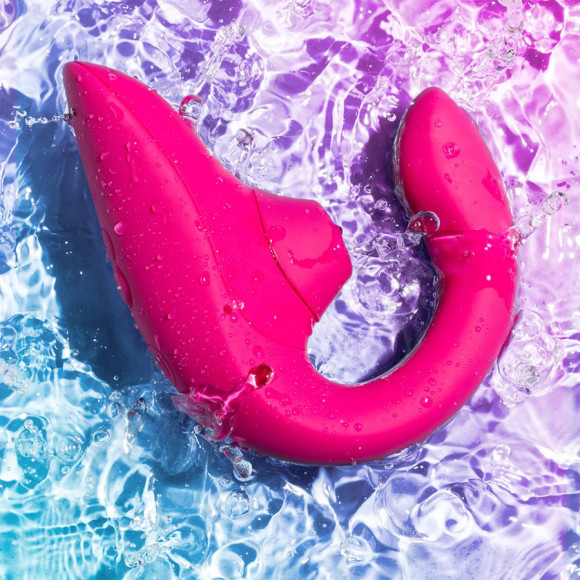 Малиновый вибромассажер для двойной стимуляции Womanizer Blend Малиновый вибромассажер для двойной стимуляции Womanizer Blend