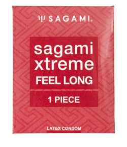Утолщенный презерватив Sagami Xtreme Feel Long с точками - 1 шт. Утолщенный презерватив Sagami Xtreme Feel Long с точками - 1 шт.