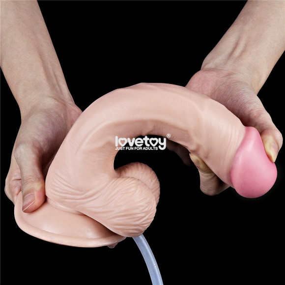 Телесный фаллоимитатор Squirt Extreme с имитацией семяизвержения - 23 см. Телесный фаллоимитатор Squirt Extreme с имитацией семяизвержения - 23 см.
