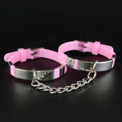 Оригинальные силиконовые наручники роового цвета Оригинальные силиконовые наручники роового цвета