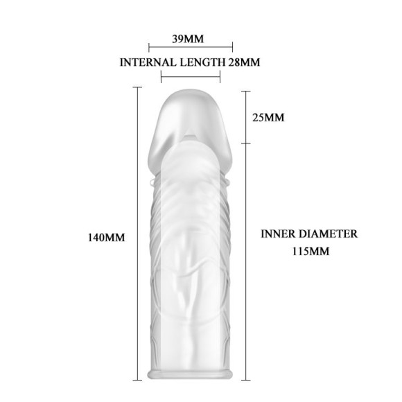 Прозрачная насадка с закрытой головкой - 14 см. Прозрачная насадка с закрытой головкой - 14 см.
