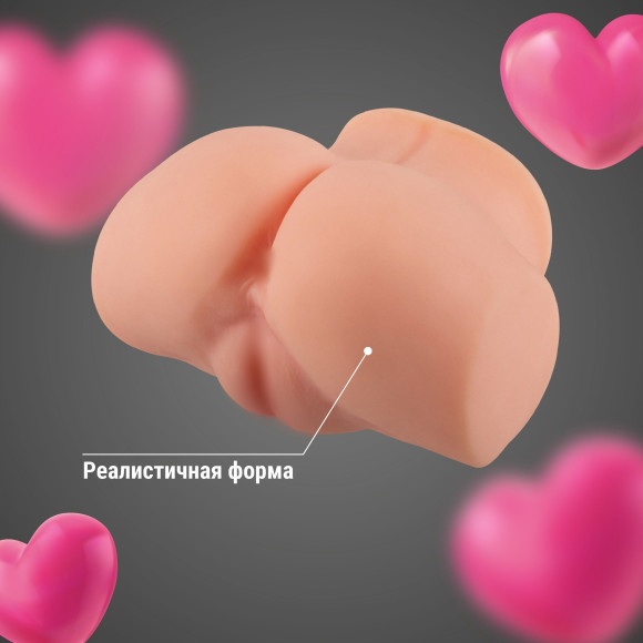 Мужской реалистичный мастурбатор с двумя рабочими отверстиями Мужской реалистичный мастурбатор с двумя рабочими отверстиями