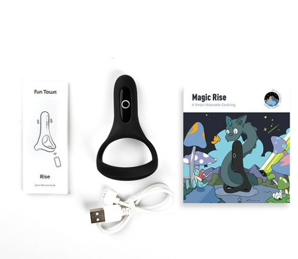 Черное виброкольцо Magic Motion Rise с подхватом мошонки Черное виброкольцо Magic Motion Rise с подхватом мошонки