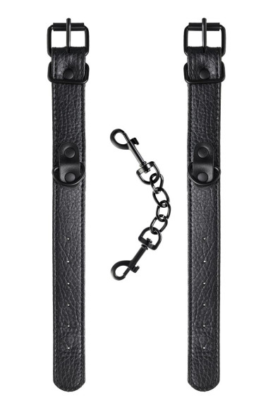 Узкие черные наручники на сцепке Узкие черные наручники на сцепке