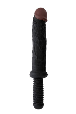 Чёрный фаллоимитатор-гигант с рукоятью BIGSTUFF DONG WITH HANDLE 10INCH - 25 см. Чёрный фаллоимитатор-гигант с рукоятью BIGSTUFF DONG WITH HANDLE 10INCH - 25 см.